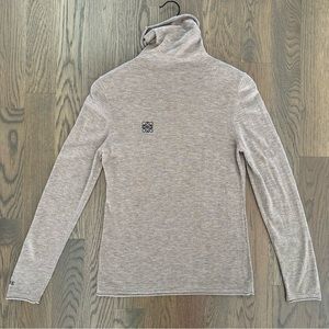 Loewe Lightweight Stretch Turtleneck Sweater in Heather Camel with Black Medium